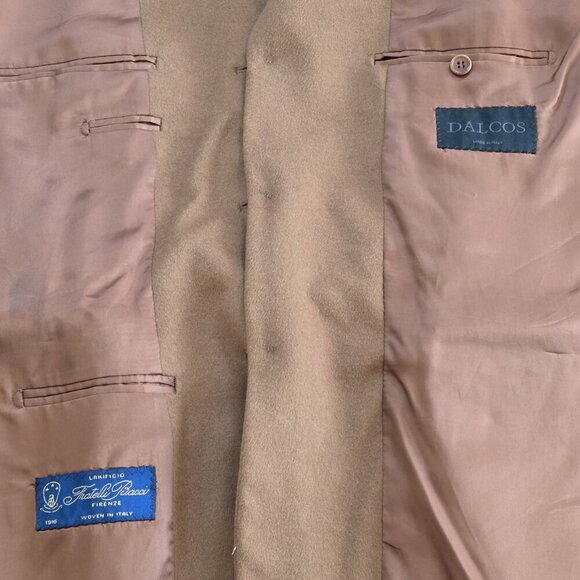 Dalcos Lanificio Fratelli Bacci Jacket Men IT 54 US 44 Brown Wool Cashmere 3B LS - Picture 13 of 16